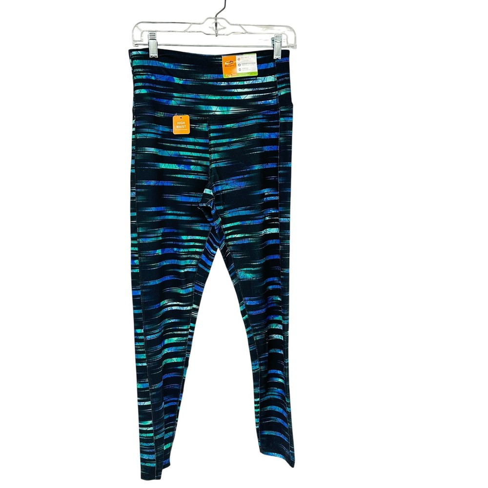 Champion C9‎ Duo Dry+ Tight Women L Blue Green High Waist Leggings